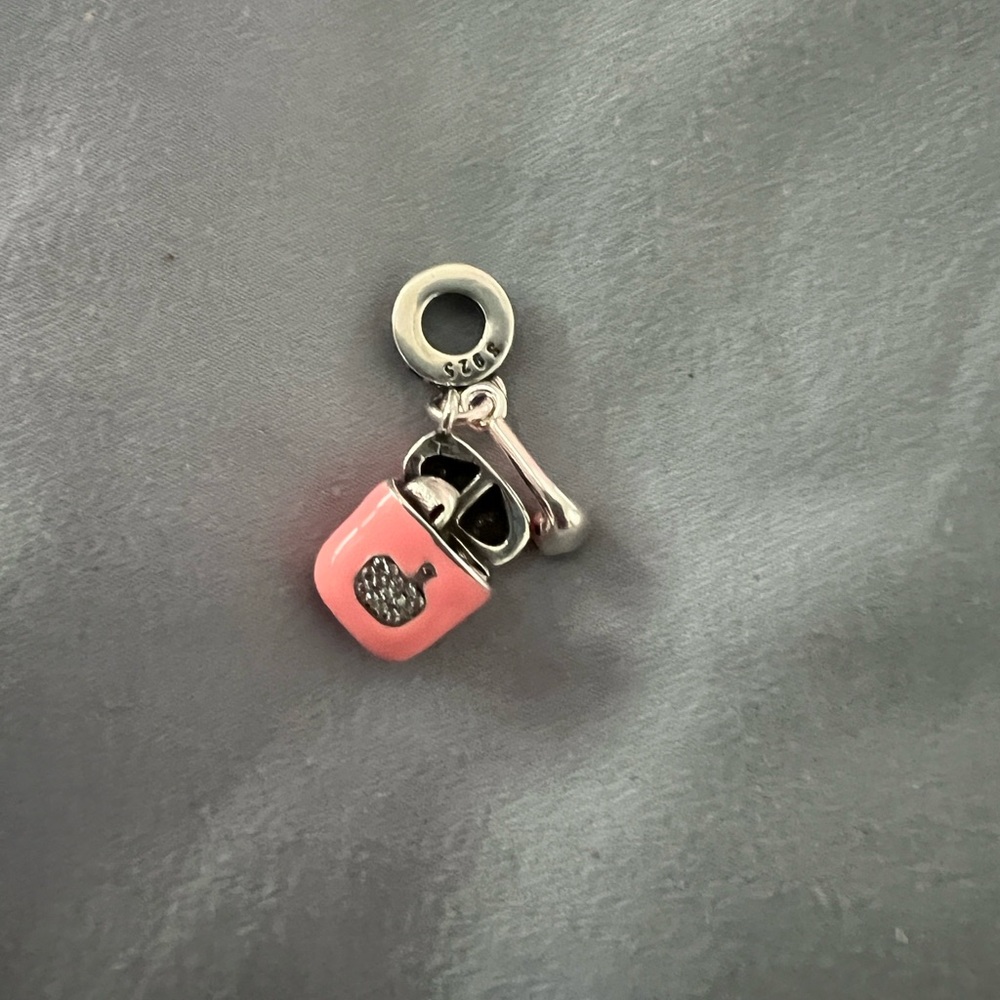 Silver & Pink Apple AirPods Dangle Charm for Pandora Braclets - Picture 6 of 6